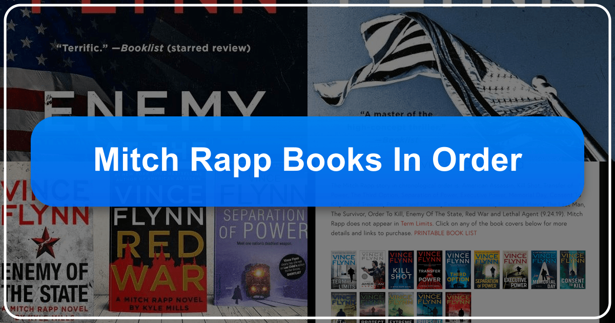 A comprehensive guide to the Mitch Rapp series by Vince Flynn and Don Bentley. /images/mitch-rapp-books-in-order.png