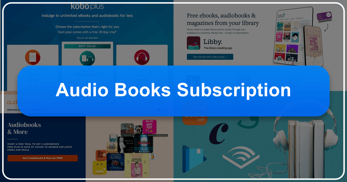 Audiobook subscription services guide for readers, authors, and publishers to choose the best platforms for their needs. /images/audio-books-subscription.png