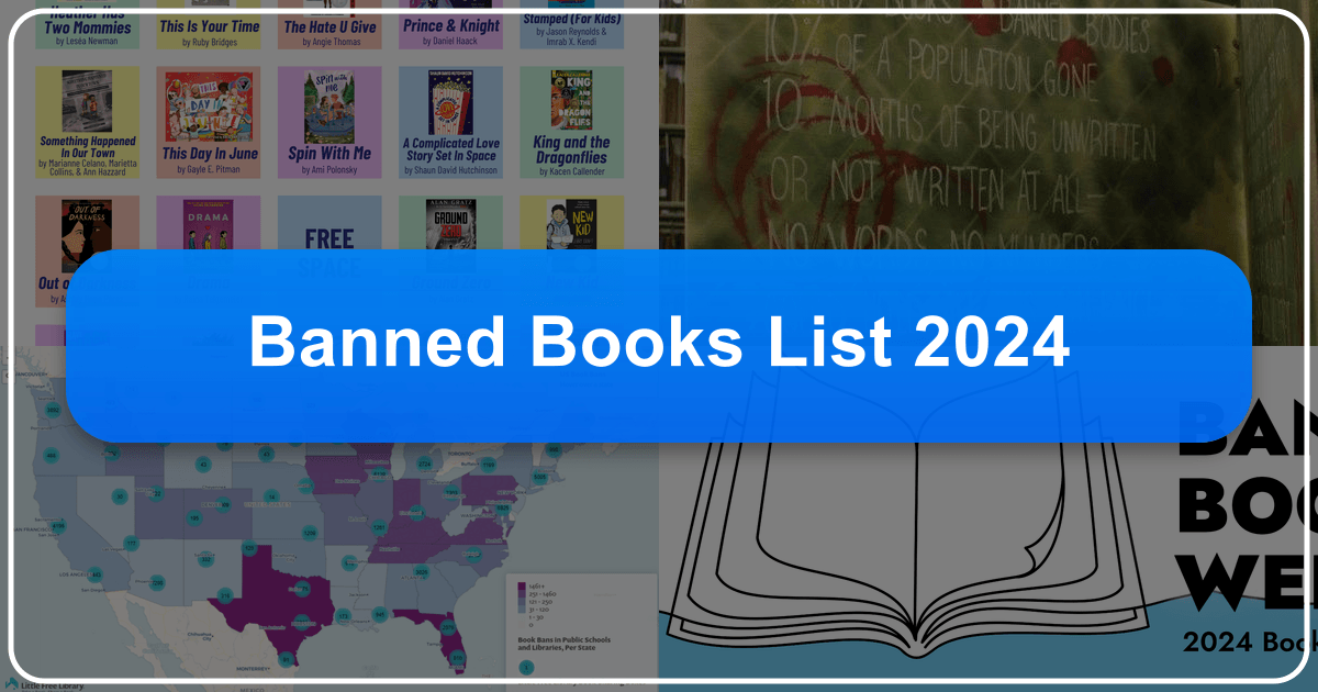 "Banned Books List 2024" examines censorship's impact on literature, authors, and intellectual freedom, sparking crucial societal discussions. /images/banned-books-list-2024.png