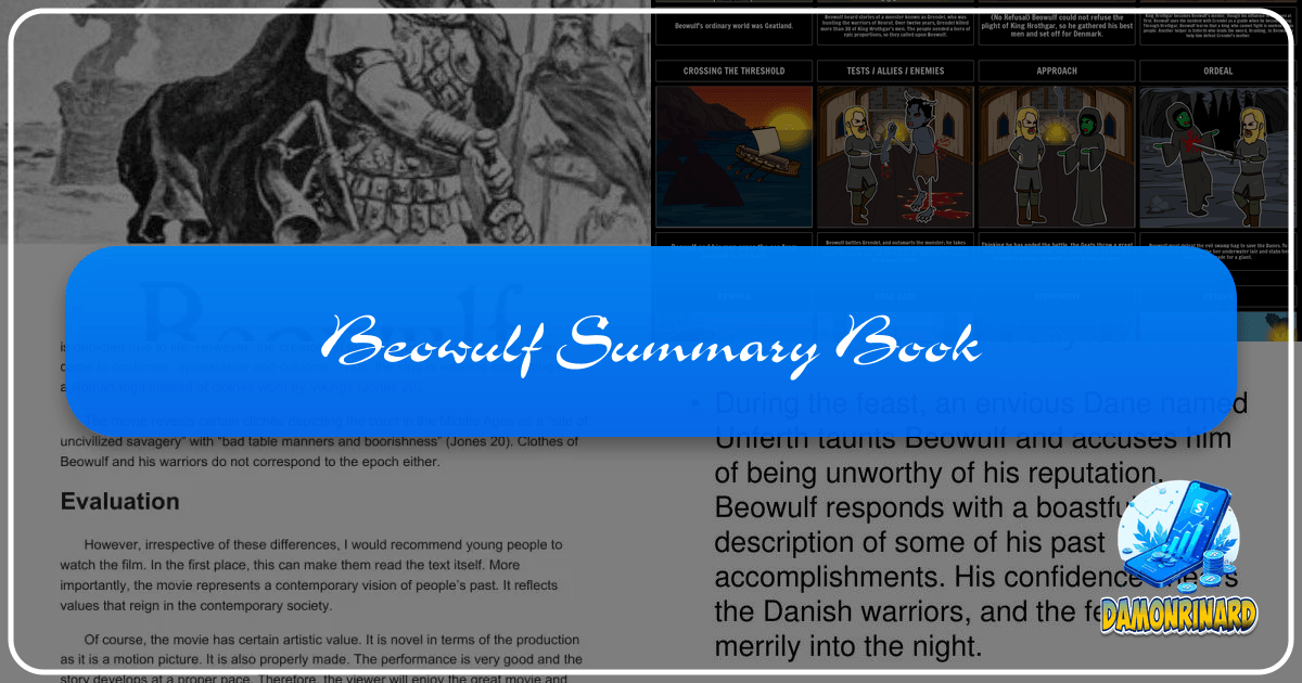 "Beowulf": An epic tale of heroism, loyalty, and the human condition in ancient Germanic literature. /images/beowulf-summary-book.png