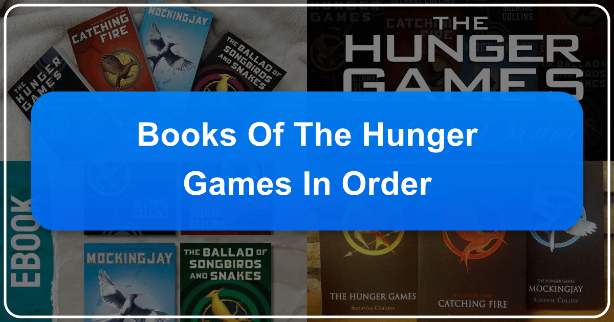 The Hunger Games trilogy by Suzanne Collins, a dystopian series exploring oppression and resilience. /images/books-of-the-hunger-games-in-order.png