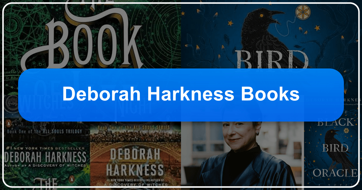 Deborah Harkness's writing blends history, fantasy, and romance, captivating readers with her All Souls Trilogy. /images/deborah-harkness-books.png