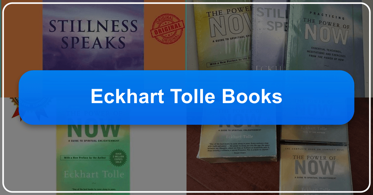 Eckhart Tolle's books offer insightful explorations of spirituality, mindfulness, and self-awareness for personal growth. /images/eckhart-tolle-books.png