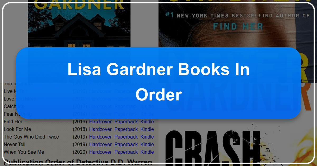 Exploring Lisa Gardner's novels and series in chronological order and literary impact. /images/lisa-gardner-books-in-order.png