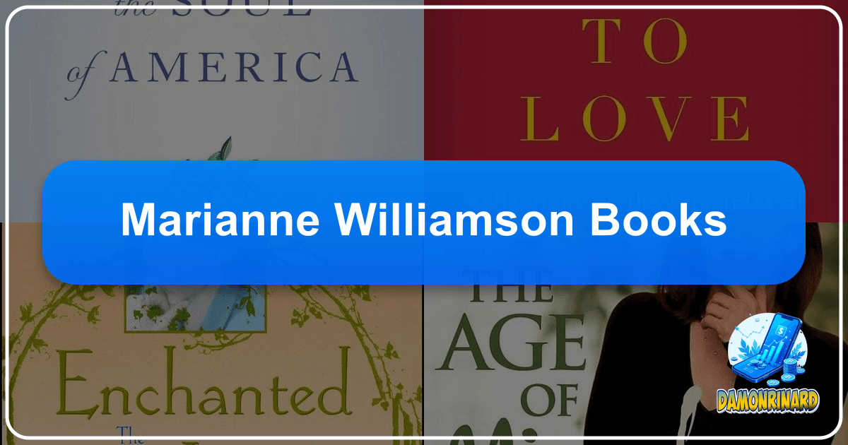 Marianne Williamson's books offer spiritual guidance and inspiration for personal growth and conscious living. /images/marianne-williamson-books.png