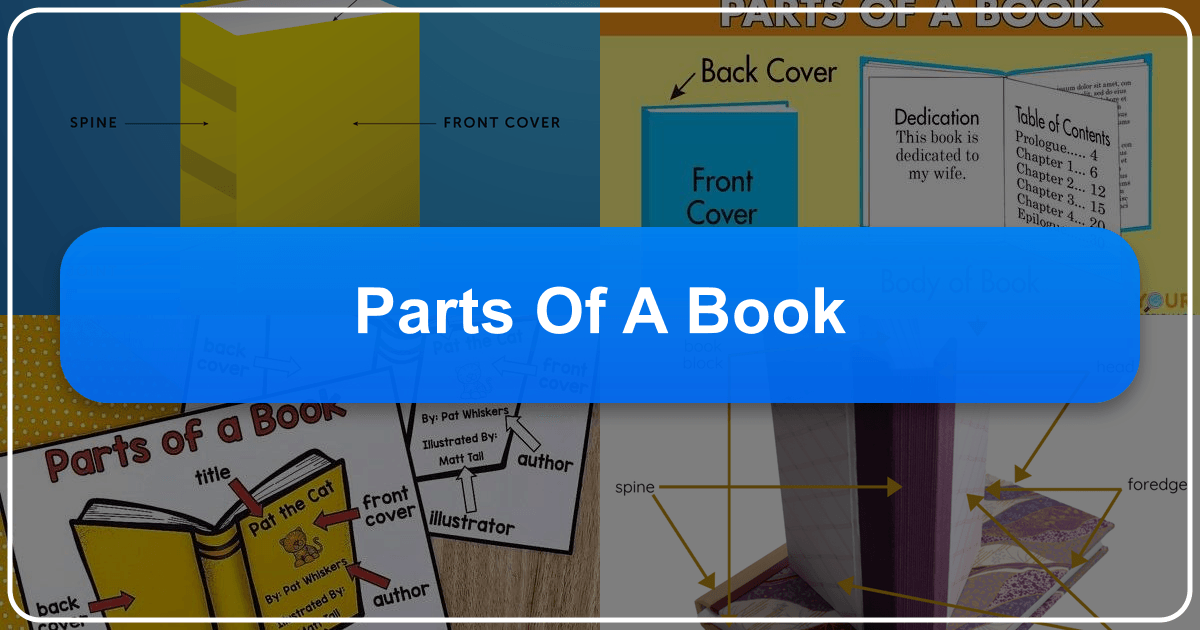 A comprehensive guide to the anatomy and structure of a book, exploring its physical and cultural components. /images/parts-of-a-book.png